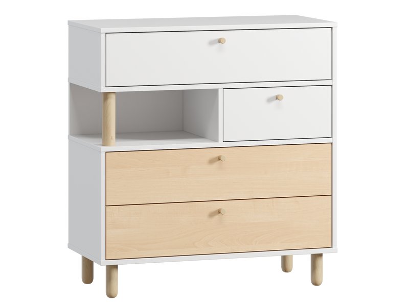 Комод Дикинс 85x92 Береза/Белый