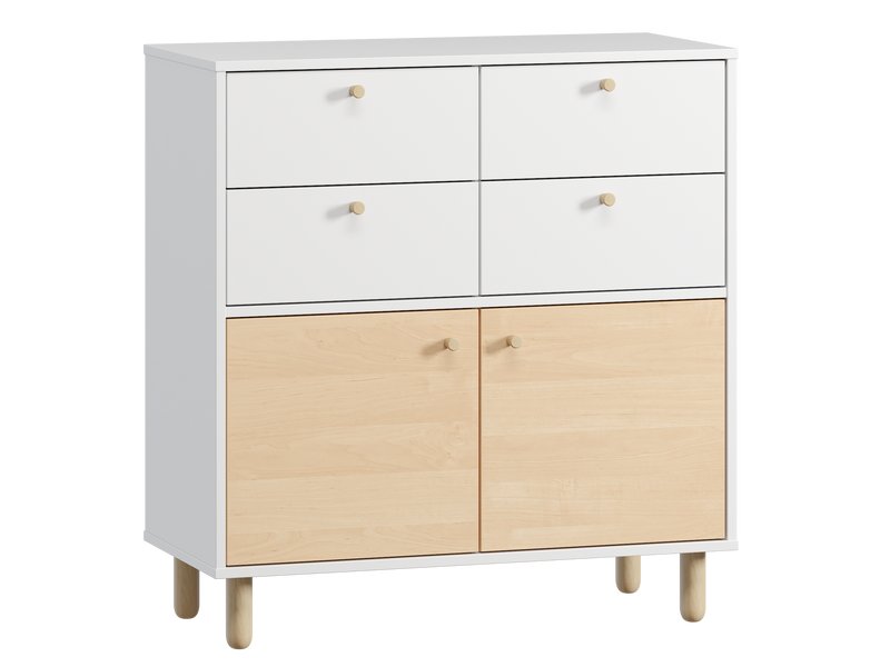 Тумба Дикинс 87x92 Береза/Белый