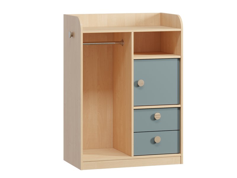 Стеллаж Арчи 80x111 Серо-зеленый/Береза