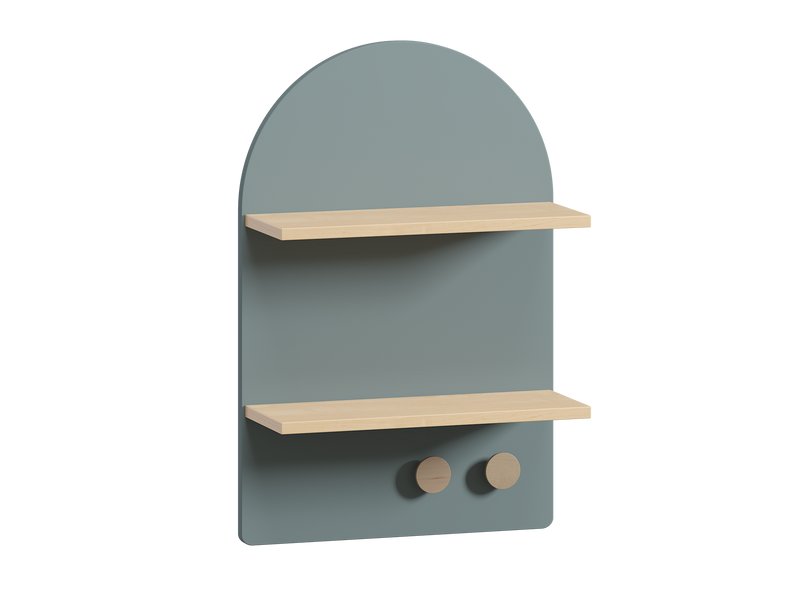 Полка Арчи 1-45x67 Серо-зеленый/Береза