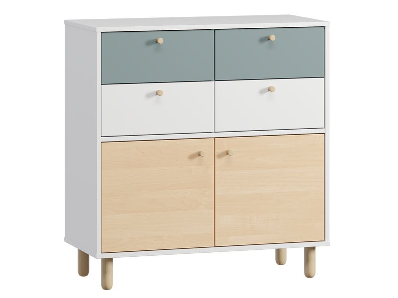 Тумба Дикинс 87x92 Береза/Серо-зеленый