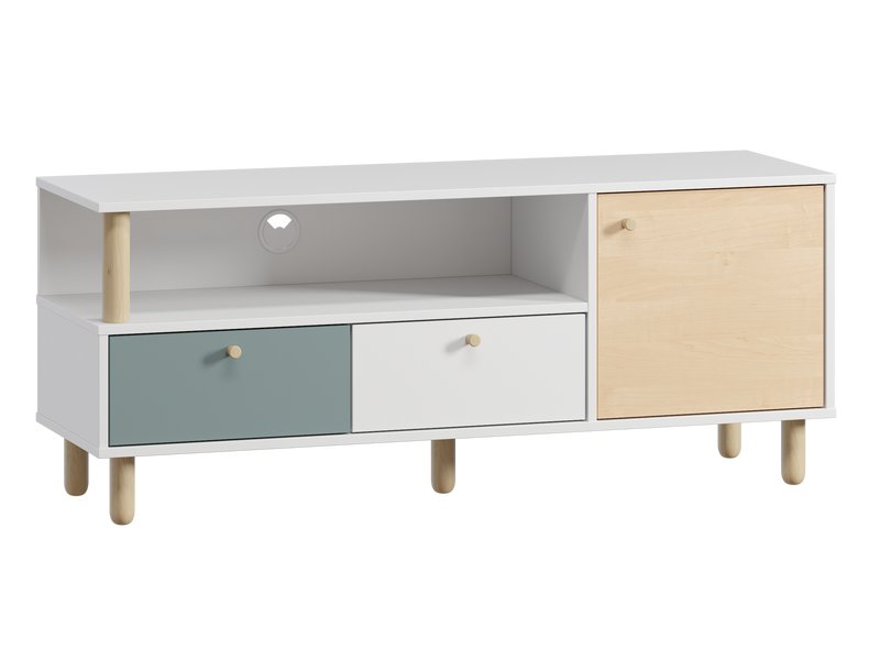 ТВ-тумба Дикинс 130x54 Береза/Серо-зеленый