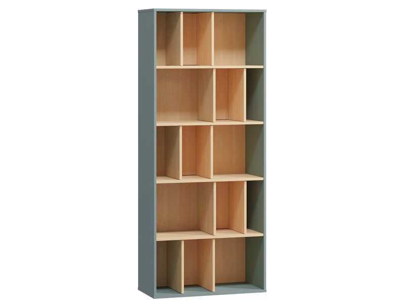 Стеллаж Воямполь 75x182 Береза/Серо-зеленый